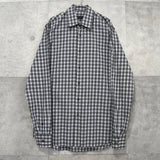プラダ ギンガムチェック柄 長袖シャツ フォーマル メンズ ブラック / ホワイト - NEWSED