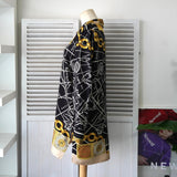 セリーヌ ヴィンテージ シルク レオナール 総柄 シャツ ワンピース ブラック / ゴールド レディース - NEWSED