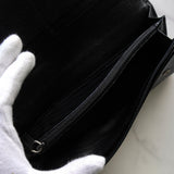 プラダ サフィアーノ レザー 長財布 二つ折り財布 三角プレート ブラック - NEWSED