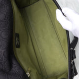 サルバトーレフェラガモ ガンチーニ ベロア調 キャンバス / レザー ハンドバッグ 肩掛け ブラック - NEWSED