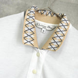 クリスチャン ディオール スポーツ ヴィンテージ ロゴ 刺繍 アーガイル 半袖ポロシャツ ホワイト - NEWSED