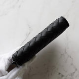 ボッテガ ヴェネタ イントレチャート レザー コインケース ミニポーチ ブラック - NEWSED