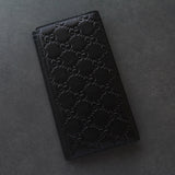 グッチ グッチシマ 長財布 二つ折り財布 ブラック 未使用品 - NEWSED