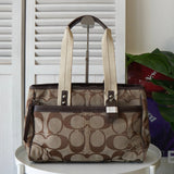 コーチ シグネチャー キャンバス トートバッグ ハンドバッグ ベージュ - NEWSED