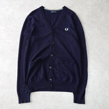 フレッドペリー カーディガン ロゴ刺繍 ネイビー - NEWSED