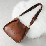 ステラマッカートニー ミニ クロスボディバッグ ショルダーバッグ レザー パンチングロゴ ブラウン - NEWSED