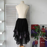 サカイ チュール アシンメトリー フリルスカート 変形 異素材切り替え ブラック - NEWSED