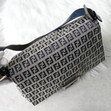 フェンディ マンマバケット ズッキーノ キャンバス ワンショルダーバッグ グレー / ネイビー - NEWSED