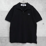 プレイ コムデギャルソン ハートロゴ 半袖ポロシャツ ブラック - NEWSED