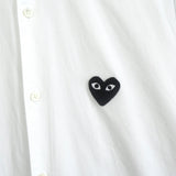 プレイ コム デ ギャルソン ハートロゴ 長袖シャツ ホワイト / ブラック - NEWSED