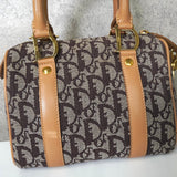 クリスチャン ディオール トロッター キャンバス / レザー ミニボストンバッグ ブラウン - NEWSED