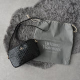 ヴィヴィアン ウエストウッド オーブ エナメル レザー ショルダーバッグ ブラック - NEWSED