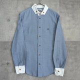 ヴィヴィアン ウエストウッド オーブ 長袖シャツ クレリックシャツ ブルー - NEWSED