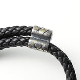 ボッテガ ヴェネタ イントレチャート レザー ブレスレット ブラック - NEWSED