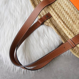 ロエベ アナグラム ラフィア バスケットバッグ カゴバッグ ベージュ / オレンジ - NEWSED