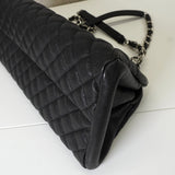 シャネル マトラッセ キャビアスキン チェーン ボーリングバッグ ハンドバッグ ブラック シルバー - NEWSED