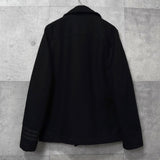 アディダス ロゴ ジッパー ウール ピーコート メンズ ブラック - NEWSED