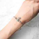 ヴィヴィアン ウエストウッド オーブ メイフェア ラインストーン シルバー ブレスレット - NEWSED