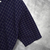 ポロ ラルフローレン ロゴ 刺繍 チェック柄 半袖シャツ ネイビー - NEWSED