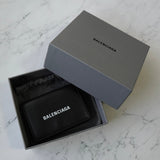 バレンシアガ エブリディ レザー 三つ折り財布 コンパクトウォレット ブラック - NEWSED