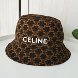 セリーヌ ロゴ トリオンフ モノグラム バケットハット ブラウン - NEWSED