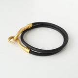 エルメス レザー ジャンボ チョーカー ブレスレット ブラック 箱付き - NEWSED