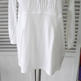 クレージュ スクエアネック フリル 七分丈 チュニック カットソー ホワイト - NEWSED