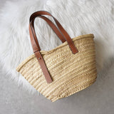 ロエベ アナグラム ラフィア バスケットバッグ カゴバッグ ベージュ / オレンジ - NEWSED