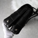 サルバトーレ フェラガモ レザー ガンチーニ ショルダーバッグ トートバッグ 肩掛け ブラック - NEWSED