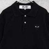 プレイ コムデギャルソン ハートロゴ 半袖ポロシャツ ブラック - NEWSED