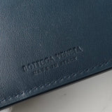 ボッテガ ヴェネタ イントレチャート レザー 二つ折り財布 ネイビー - NEWSED