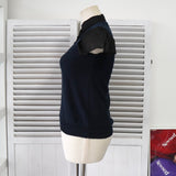 ソニアリキエル ドッキング ブラウス ニット 半袖トップス ブラック レディース - NEWSED