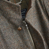 バーバリー ヴィンテージ レザー襟 レザーボタン ウールジャケット ブルゾン ブラウン - NEWSED