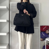 プラダ ポコノ テスート ナイロン ハンドバッグ トライアングルロゴ ブラック - NEWSED