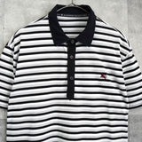 バーバリー ブラック レーベル ボーダー柄 ホースロゴ 刺繍 半袖ポロシャツ マルチカラー - NEWSED