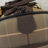 バーバリー ロゴ チェック柄 キャンバス / レザー ボストンバッグ カーキ / ブラウン - NEWSED