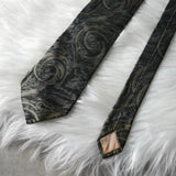 ミヤケ デザイン ヴィンテージ スタジオ シルク 総柄 ネクタイ カーキ - NEWSED