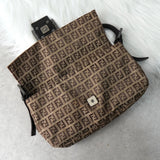 フェンディ マンマバケット ズッキーノ キャンバス / レザー ワンショルダーバッグ ベージュ / ブラウン - NEWSED