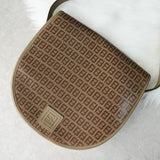 フェンディ ズッキーノ コーディングキャンバス レザー ショルダーバッグ カーキ ベージュ - NEWSED