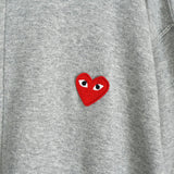 プレイ コム デ ギャルソン ハートロゴ ジップアップ スウェット グレー - NEWSED