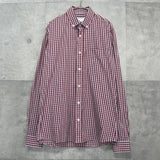 プラダ ギンガムチェック柄 長袖シャツ フォーマル メンズ レッド / ホワイト - NEWSED