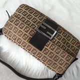 フェンディ マンマバケット ズッキーノ キャンバス / レザー ワンショルダーバッグ ベージュ / ブラウン - NEWSED