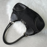 プラダ ポコノ テスート ナイロン レザー ワンショルダーバッグ 三角プレート トライアングルロゴ ブラック - NEWSED