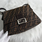 フェンディ マンマバケット ズッカ キャンバス / レザー ワンショルダーバッグ ブラウン - NEWSED