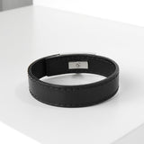 サルバトーレ フェラガモ ガンチーニ レザー ブレスレット シルバー / ブラック 箱付き - NEWSED