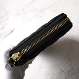 シャネル ラムスキン マトラッセ ラウンドジップ レザー 長財布 ブラック 保存袋・箱付き - NEWSED