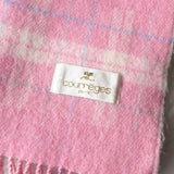 クレージュ ロゴ ウール チェック マフラー ピンク レディース - NEWSED