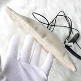 ジルサンダー ドローストリング キャンバス レザー 巾着型 ショルダーバッグ ポシェット アイボリー / ブラック タグ付き未使用 - NEWSED