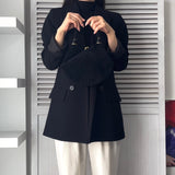 サルバトーレ フェラガモ スエード がま口 ハンドバッグ ブラック - NEWSED