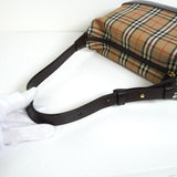 バーバリー ノバチェック ナイロンキャンバス / レザー ワンショルダーバッグ ベージュ / ブラウン - NEWSED